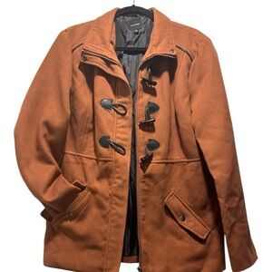 Rampage Women's Rust Trench Coat with Toggle Closures